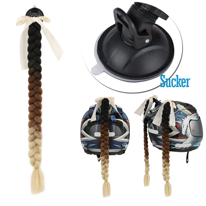 Helmet Ponytail Hair Extensions for Motorcycle Helmets - Braids & Twists