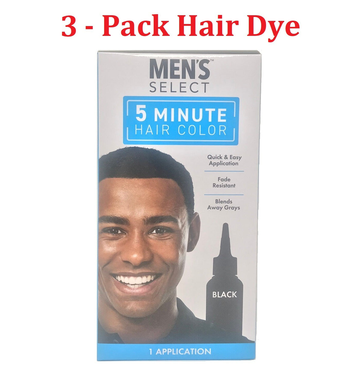 Men's Hair Color Dye Gel - 5 Minute Application - 3 Pack