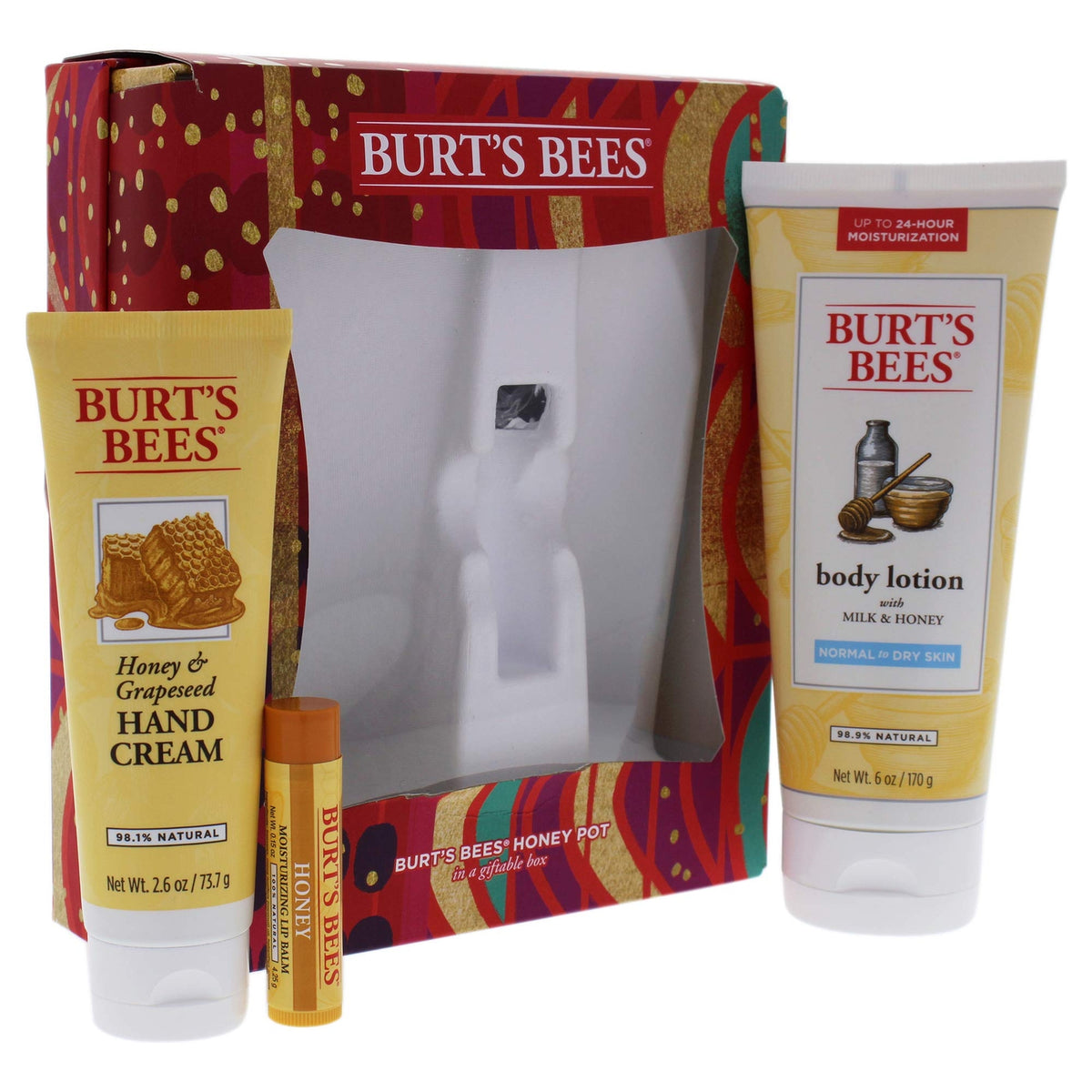 Honey Lip Balm & Hand Cream Gift Set - Natural Moisturizing Skin Care