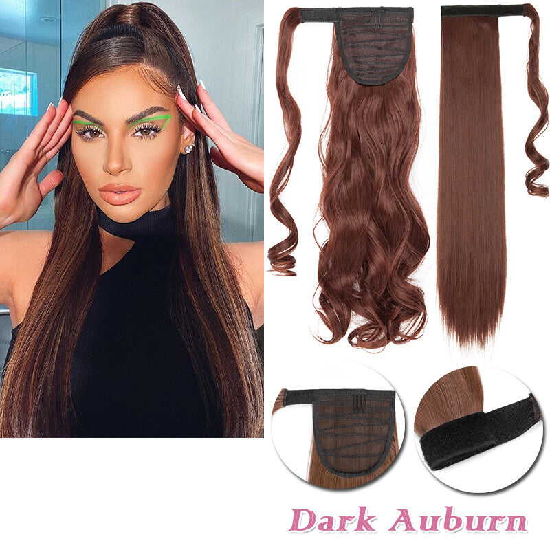 Clip-In Thick Hair Ponytail Extension - Real Human Hair, Various Lengths & Colors