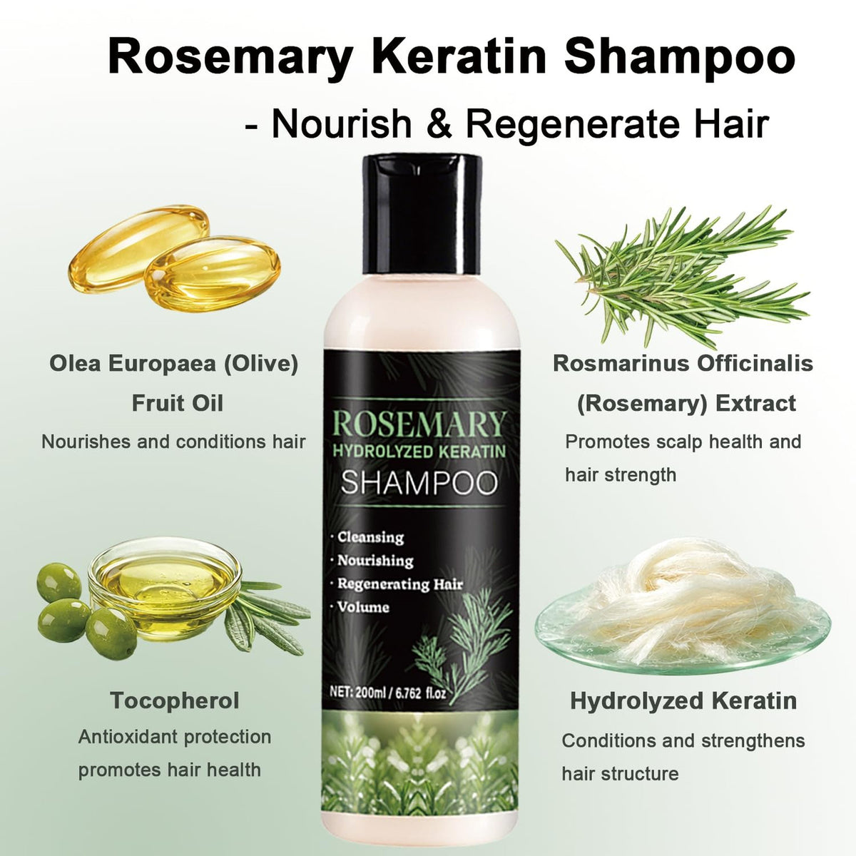 Rosemary Shampoo Hair Growth, Thickening, Strengthening with