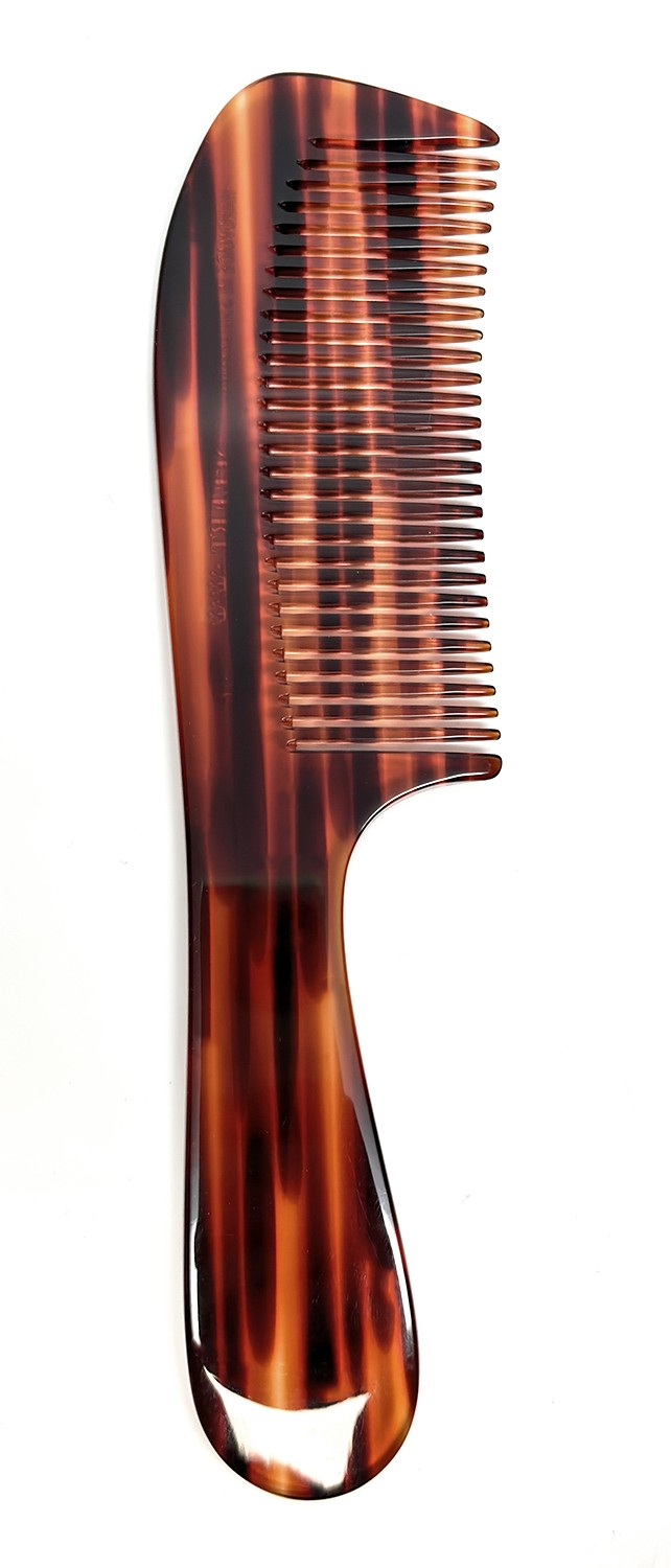 Handmade Swiss Tortoise Shell Comb 8-Inch Wide Tooth Hair Comb