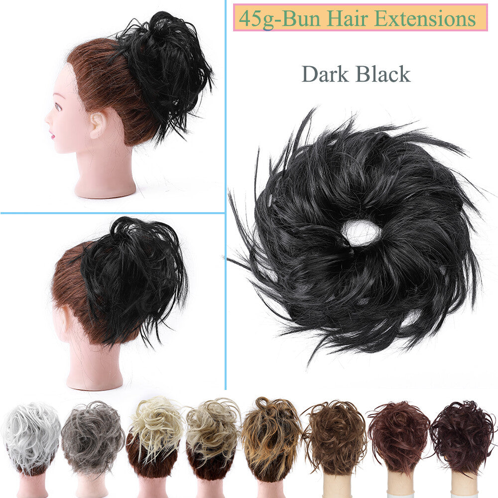 Messy Bun Scrunchie Hair Piece - Voluminous Synthetic Updo Cover for Thick Hair