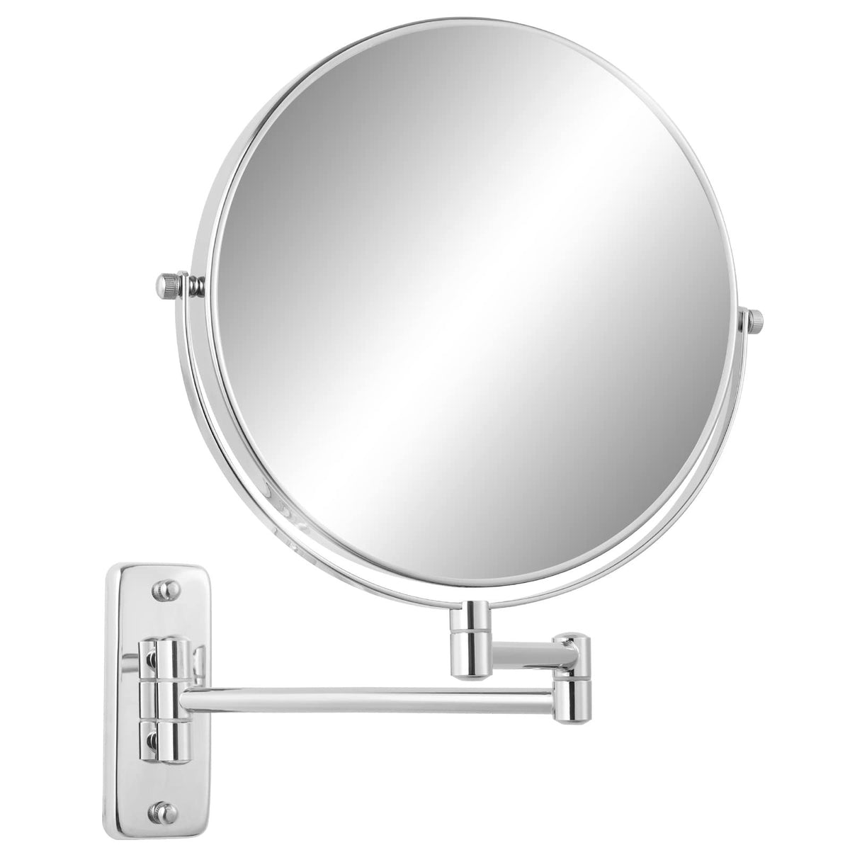 8-Inch Wall Mounted Makeup Mirror with 1X/10X Double Sided Magnification - Chrome