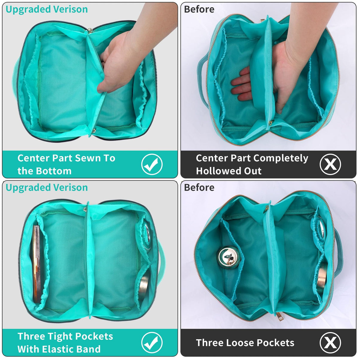 Large Capacity Travel Makeup Bag - Water-Resistant Cosmetic Organizer for Women