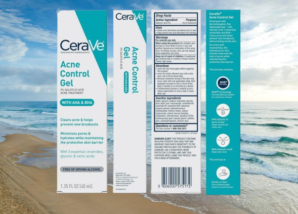 CeraVe Acne Control Gel 1.35 oz - Pack of 4, Clear Skin Treatment