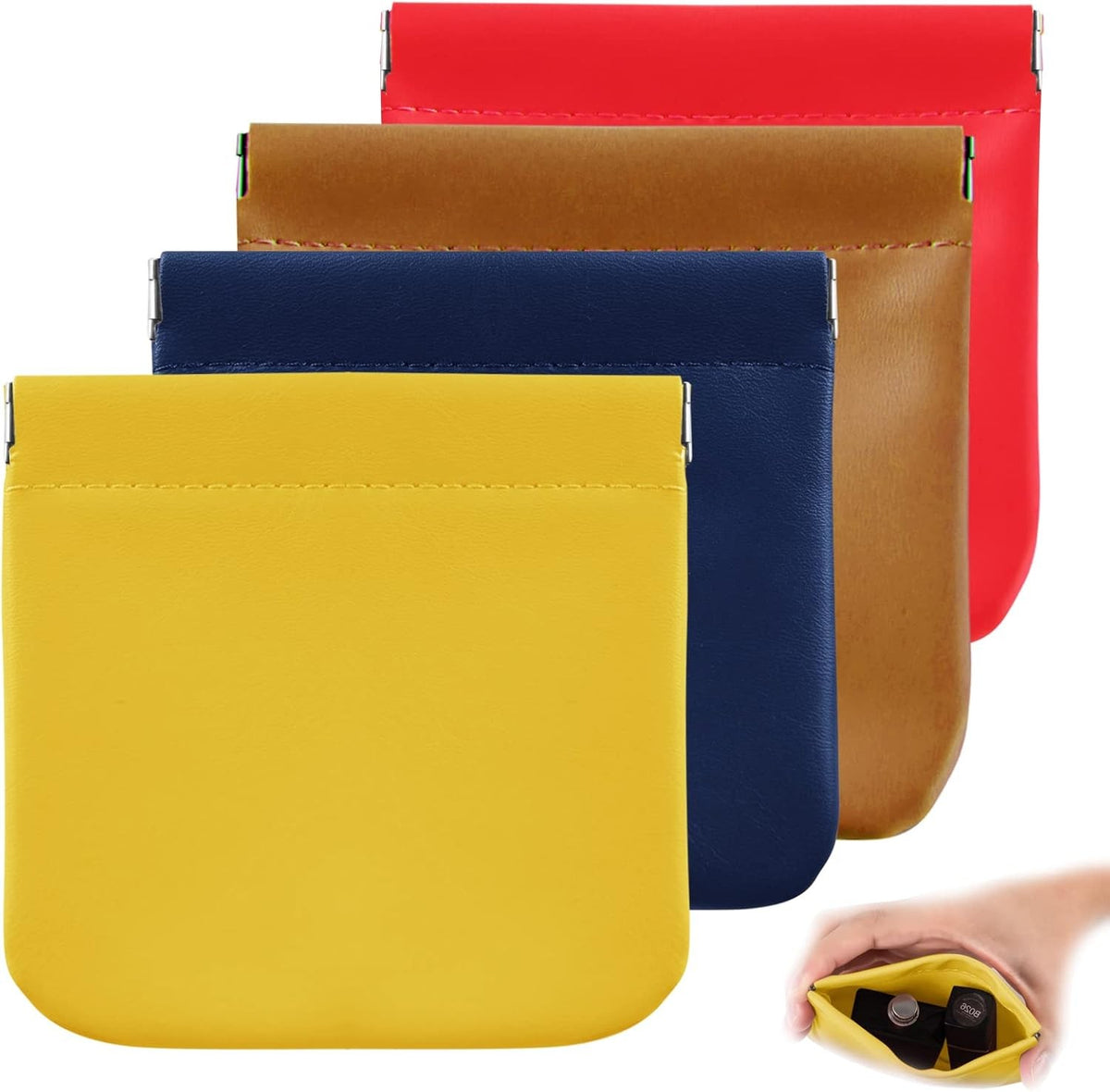 Pocket Cosmetic Bag for Purses - Small Leather Makeup Pouch
