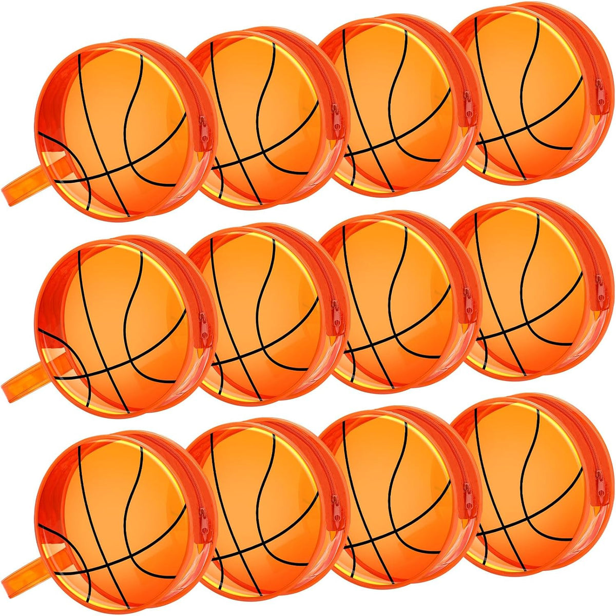 12 Pcs Basketball Cosmetic Bags with Zipper Handle | Travel & Makeup Storage