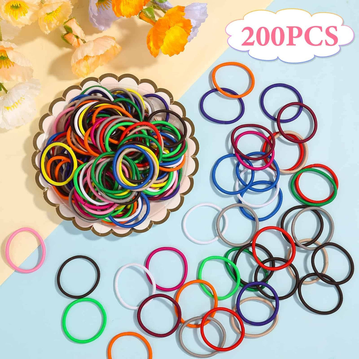 Anezus 200 Pcs Hair Ties for Women Girls Elastics Bands Ponytail Holde
