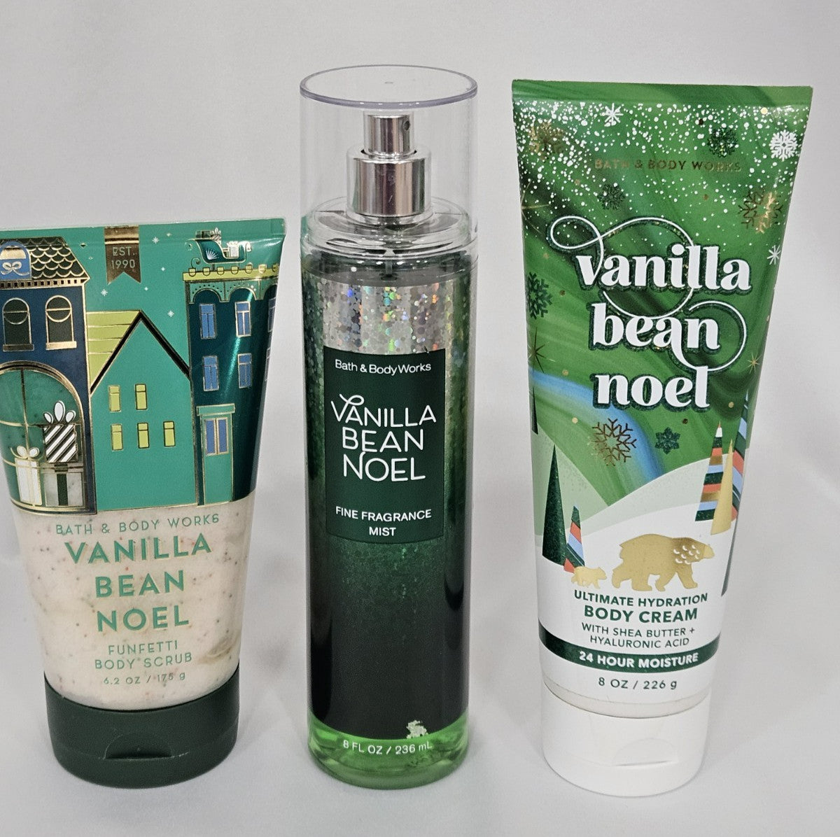 Bath & Body Works Vanilla Bean Noel Scrub Cream Spray Full Size New