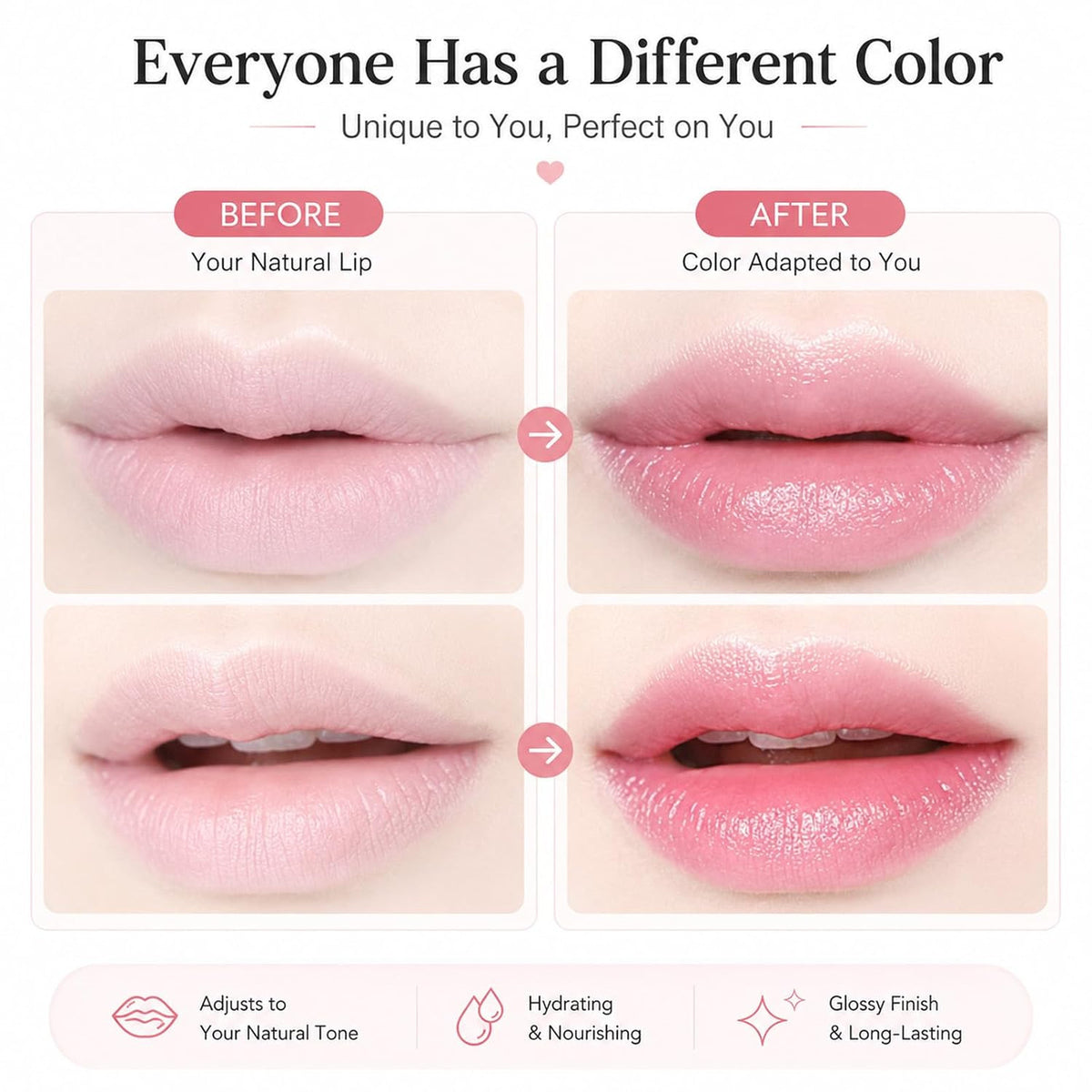 Color Change Lipstick Set - 6PCS Crystal Flower Lip Makeup for Girls