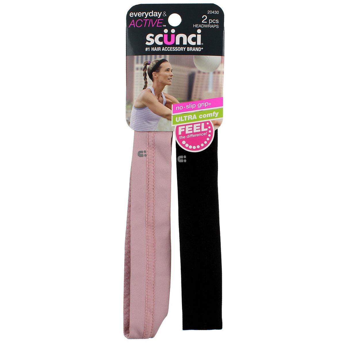 2 Pack Scunci Everyday & Active Ultra Comfy Headwraps, Assorted