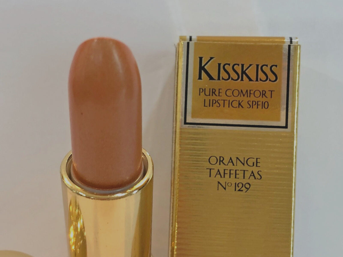 Guerlain KissKiss Pure Comfort Lipstick Orange Taffetas No. 129 NIB