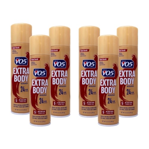 Vo5 Extra Body Crystal Clear Hairspray 8.5oz 6 Pack - Strong Hold