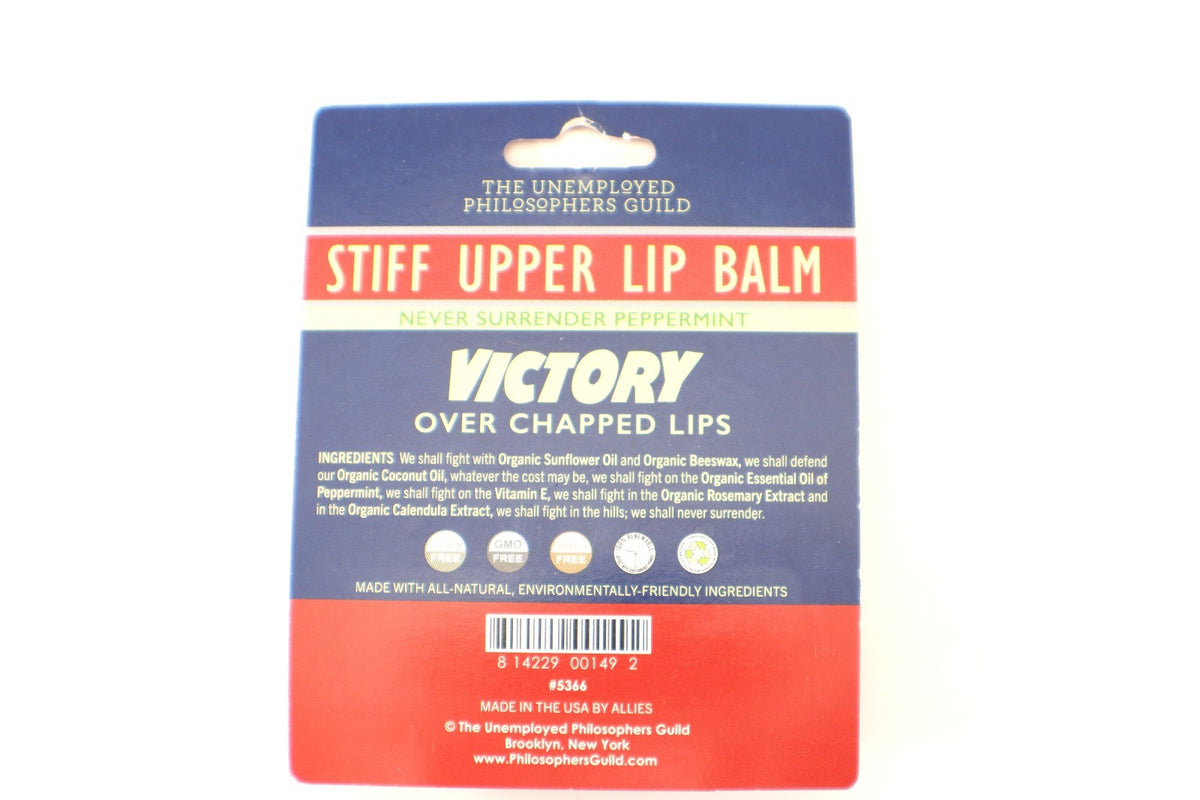 Lip Balm Tube - Peppermint Winston Churchill Stiff Upper Lip Organic & Cruelty-Free