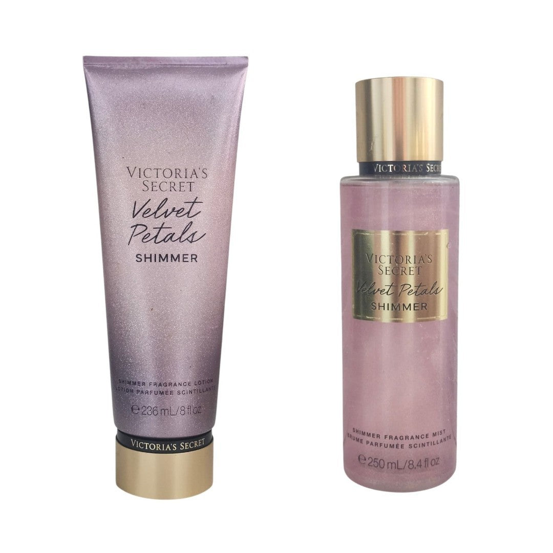 Victoria's Secret Velvet Petals Shimmer Fragrance Body Lotion + Mist