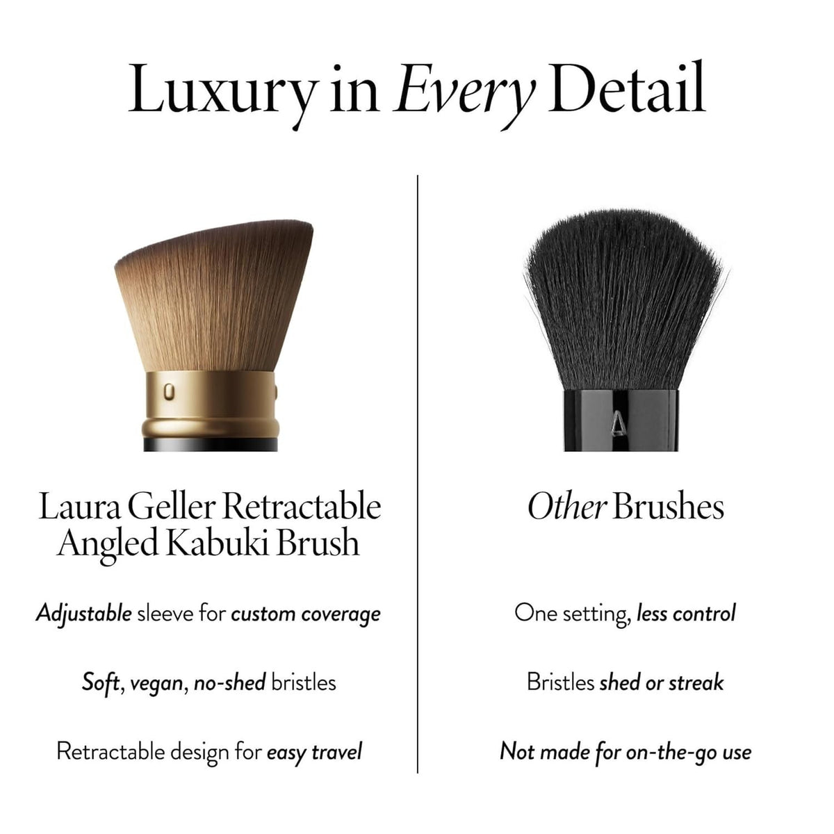 Retractable Angled Kabuki Brush for Flawless Makeup Application