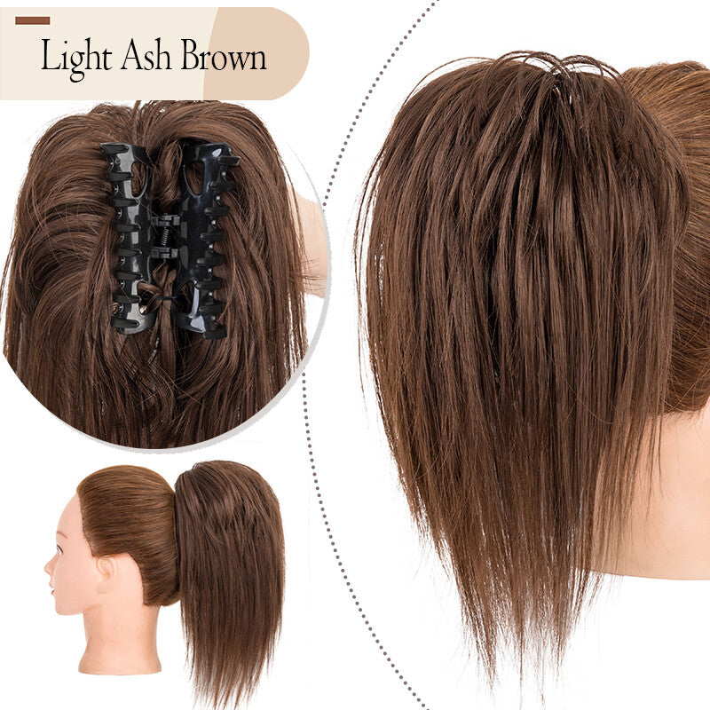 Messy Bun Scrunchie Hair Ponytail Claw Clip Updo Extensions - Thick Ombre