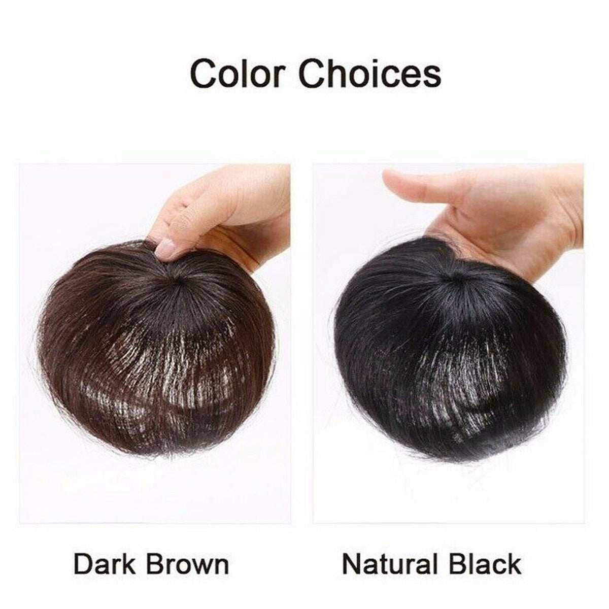 Women Human Hair Topper Clip-In Hairpiece for Thinning Hair - Multiple Colors & Lengths