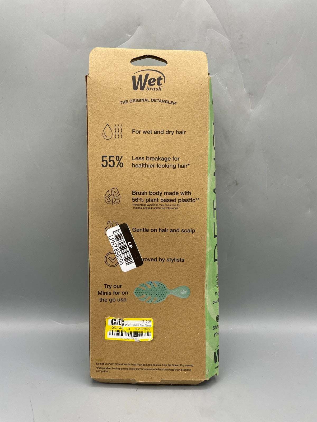 Wet Brush Go Green Curl Detangler for Curly Hair Plant-Based Plastic