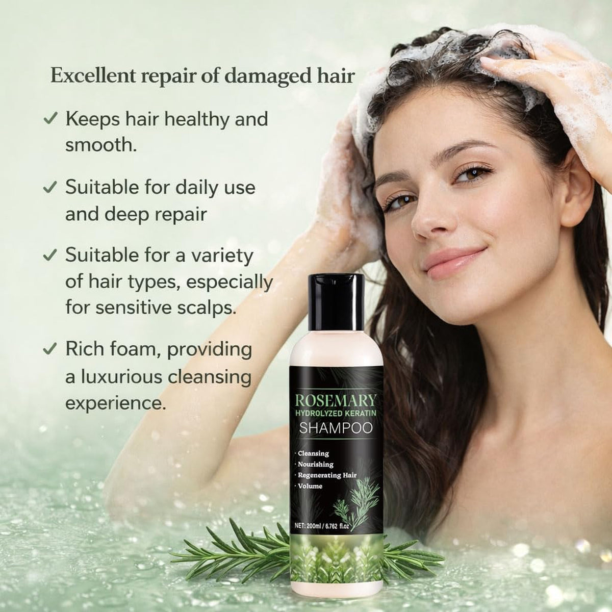 Rosemary Shampoo Hair Growth, Thickening, Strengthening with