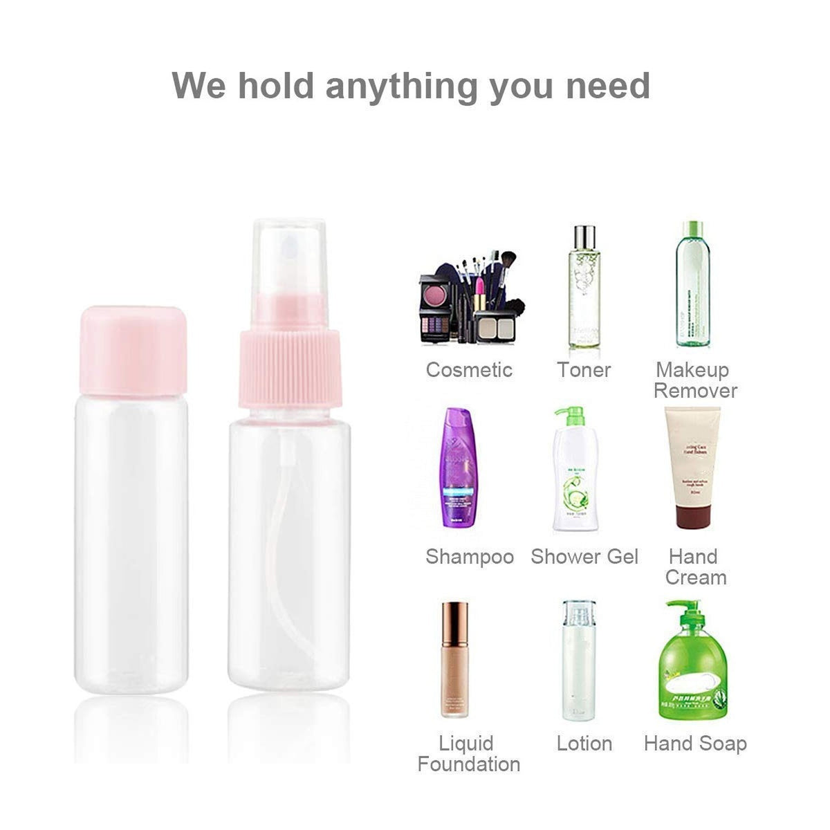 Travel Toiletry Bottle Kit TSA Approved Leak Proof Portable Containers Set