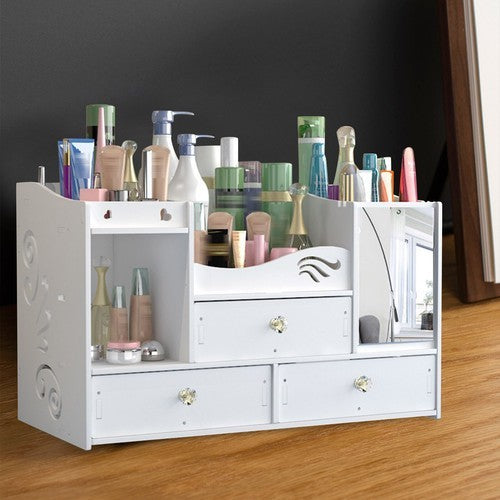 Makeup Storage Box with Drawers - Cosmetic Organizer for Desktop, 40x20x25cm