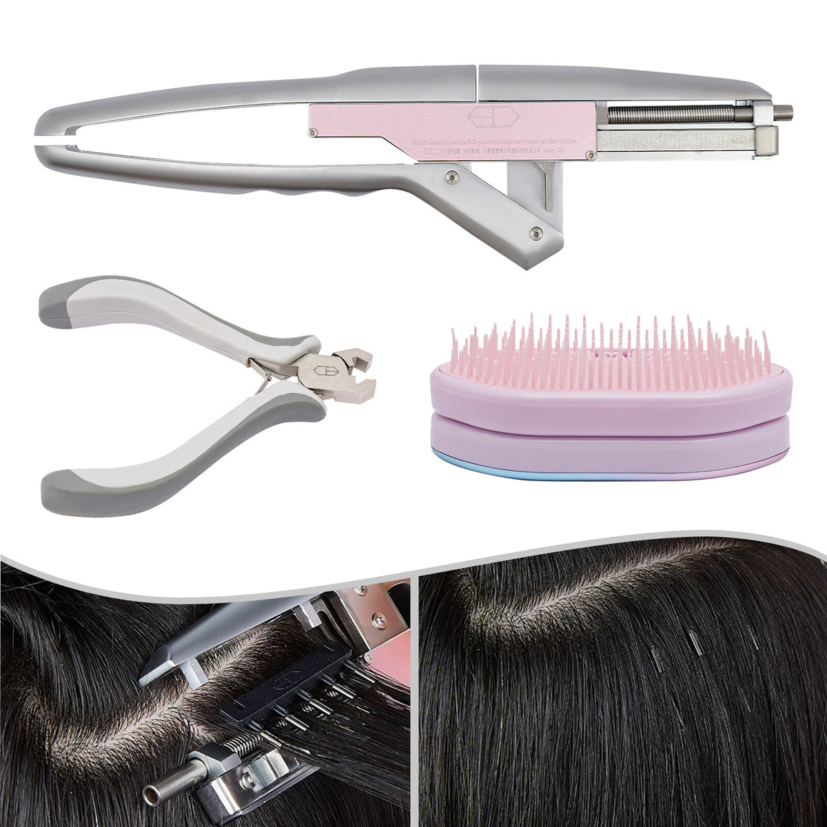 Hair Extension Connector Tool Kit No-Trace for Seamless Human Hair Extensions