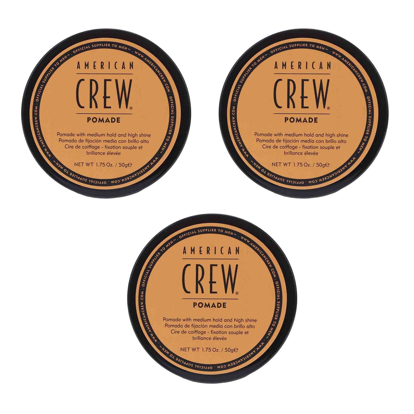 American Crew Pomade 1.75 oz 3 Pack - Hair Styling Gel for Flexibility & Shine