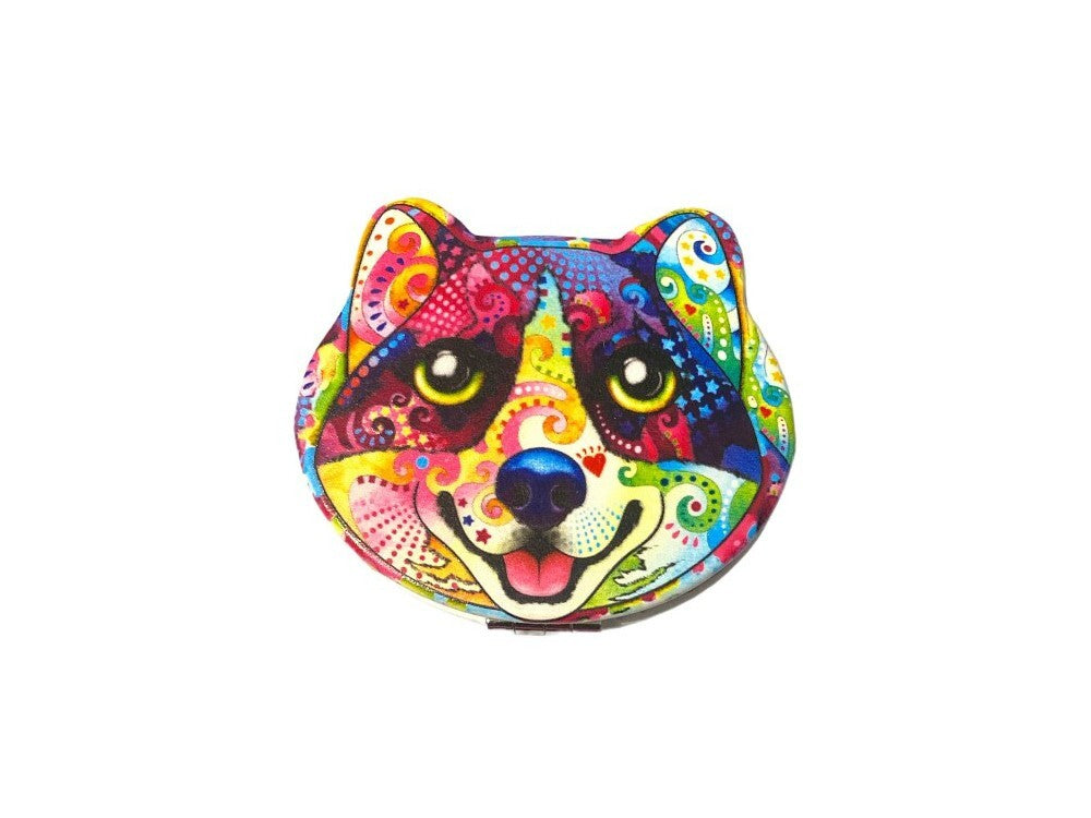 Double-Compact Mirror with Regular & Magnified Glasses - Colorful Animal Theme