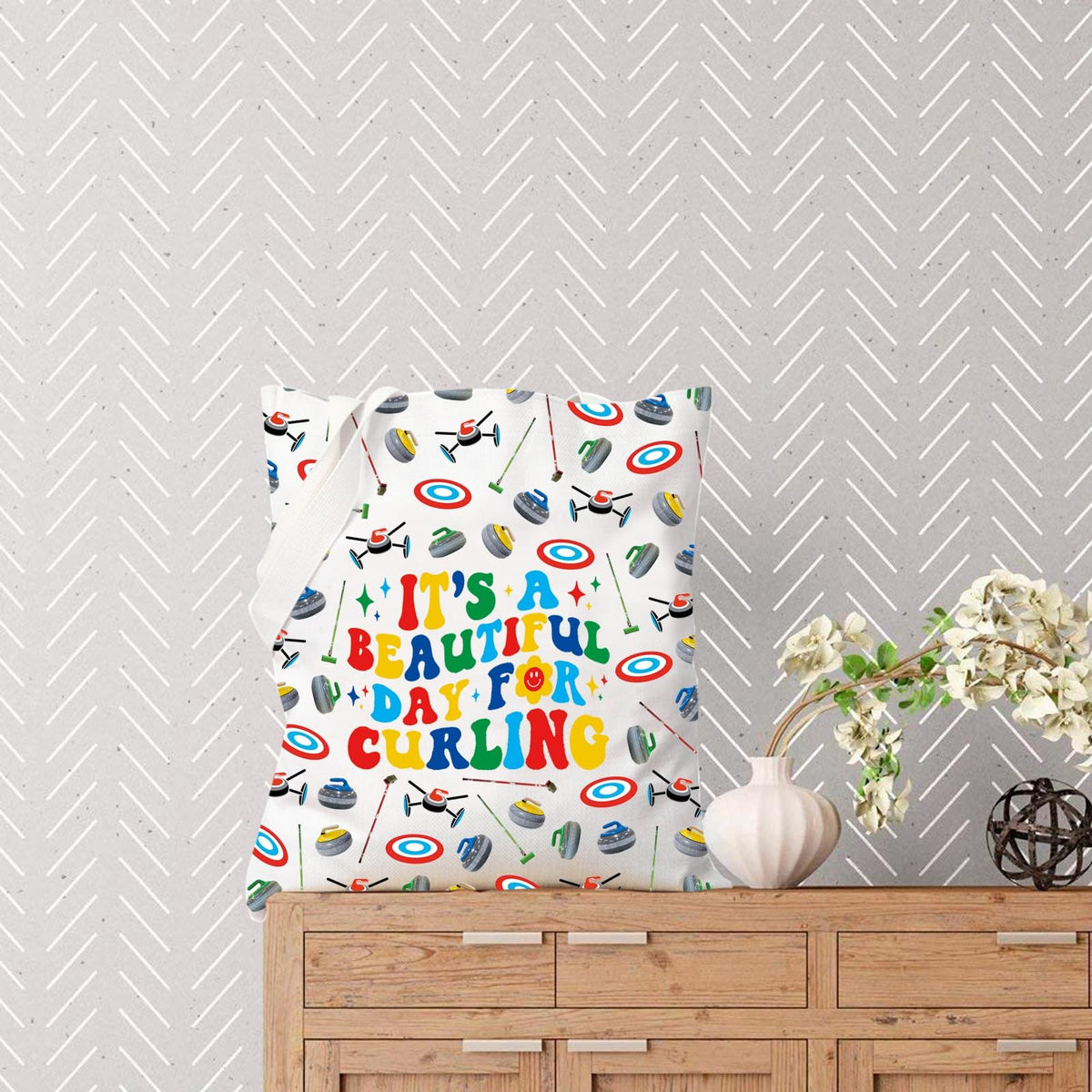 Sport Lover Tote Bag for Curling Fans Reusable Gift