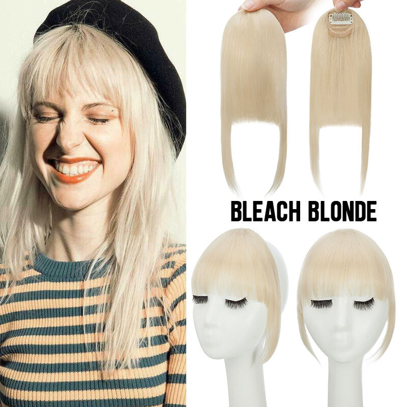 Clip-In Thin Neat Bangs Hairpiece for Front Fringe Hair Extensions