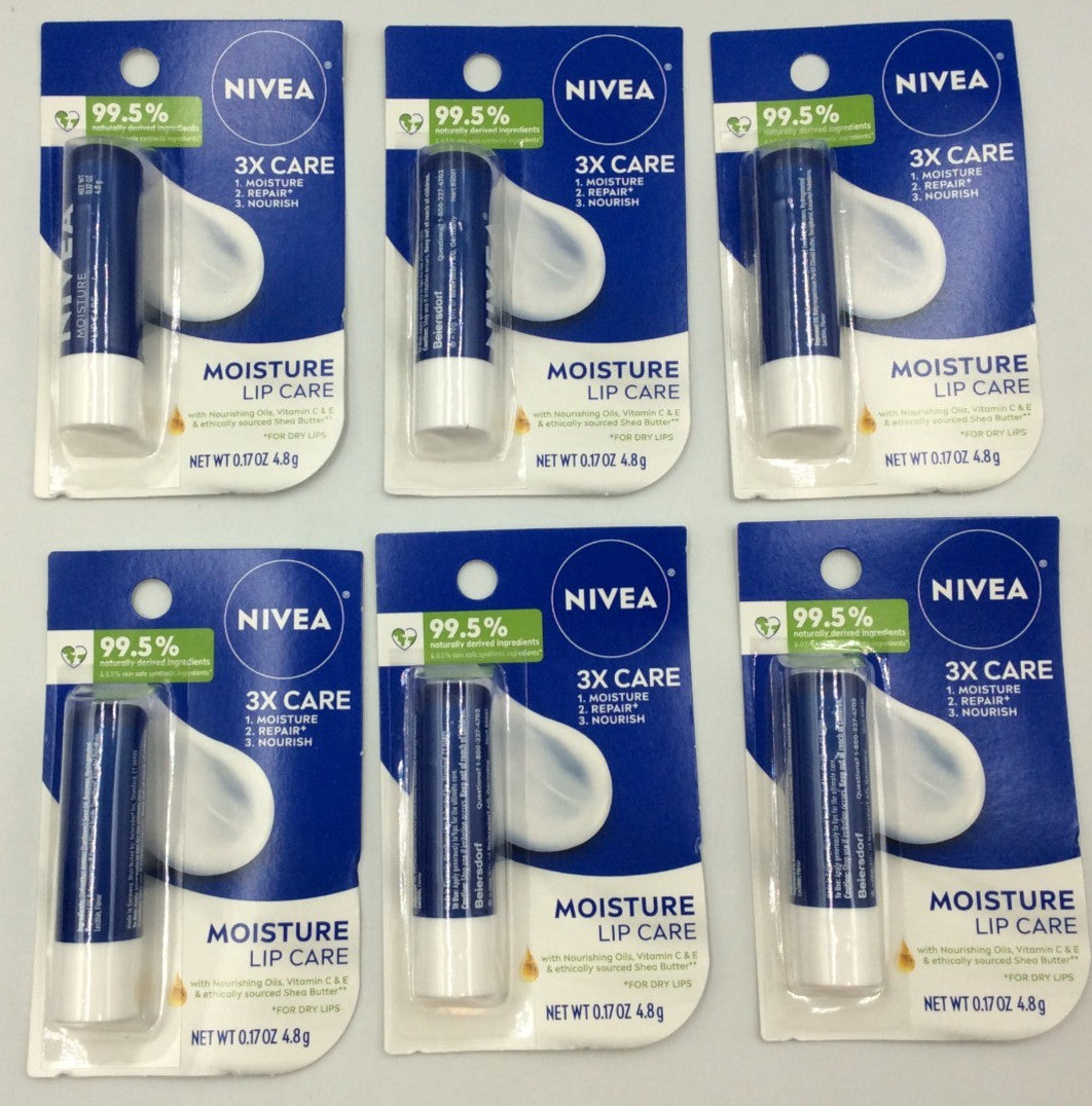 Moisturizing Lip Balm with Shea Butter - NIVEA Lip Care Set, 6 Stick Pack