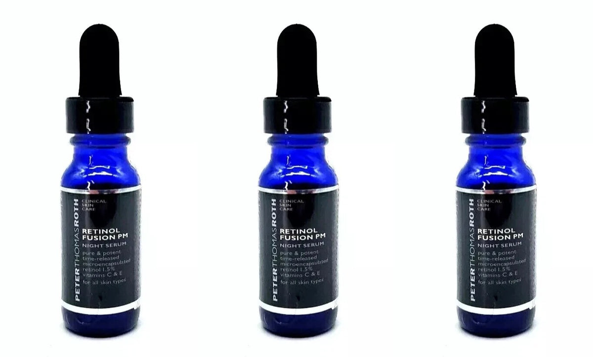 Retinol Night Serum Travel Size - Anti-Aging Skin Care, 0.4oz, 3 Pack