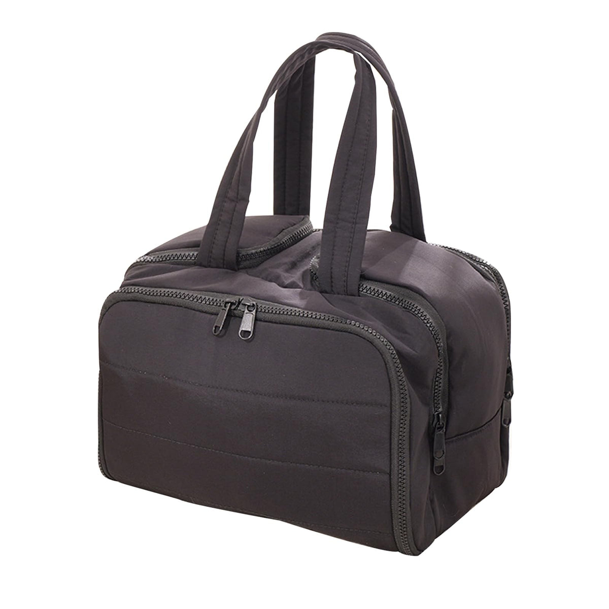 Women's Waterproof Cosmetic Bag Travel Toiletry Organizer with Multiple Compartments - Black