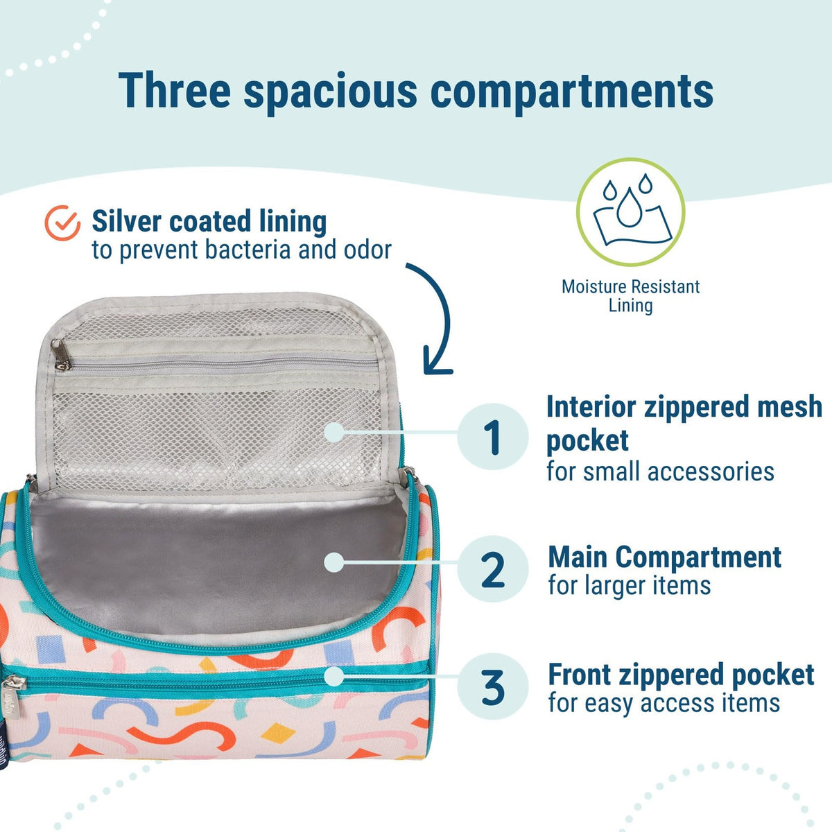Kids Toiletry Bag - Confetti Peach by Wildkin