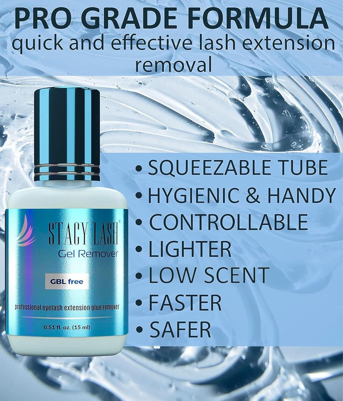 Eyelash Extension Gel Remover 0.51 fl oz Fast Dissolving Lash Glue Remover