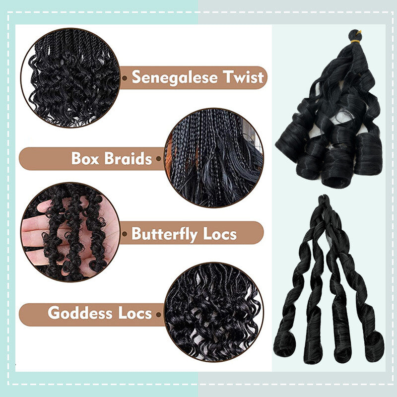 Curly Braiding Hair 24" Wave French Curls Synthetic Extensions