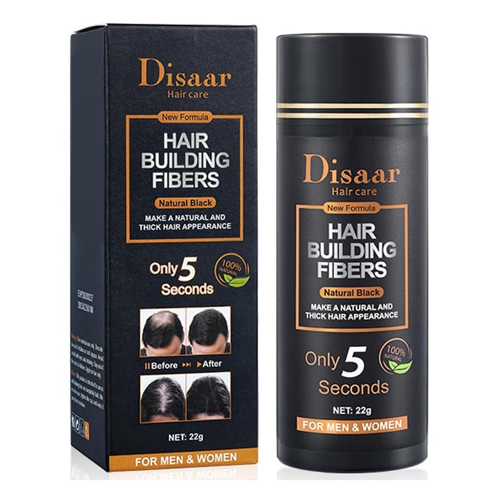 Hair Building Fibers - Keratin Thickening Powder, Natural Black 22g