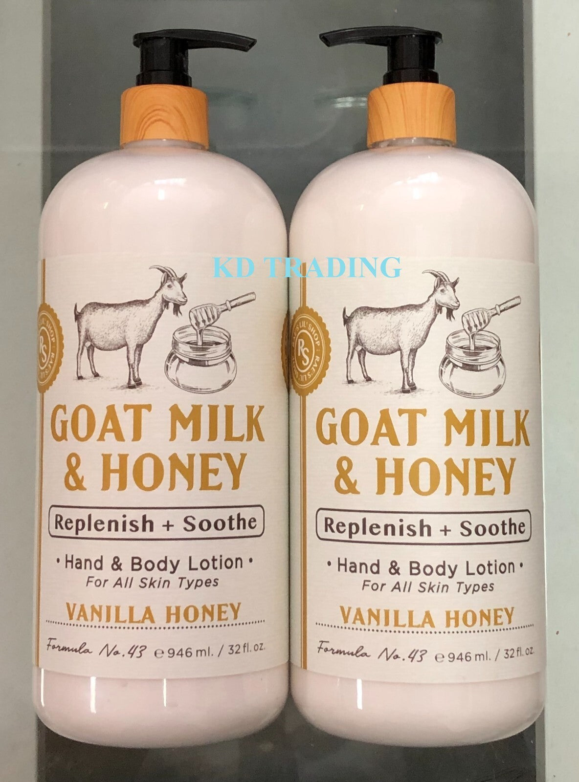 Goat Milk & Honey Hand & Body Lotion, Vanilla Scent (2-Pack)