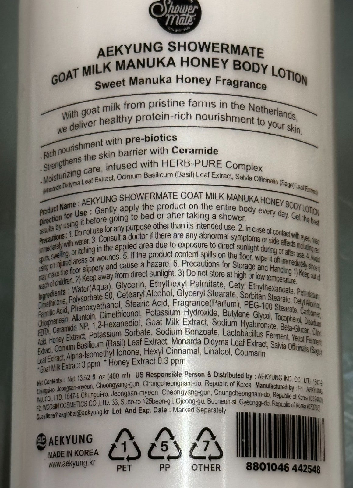 Goat Milk Body Lotion with Manuka Honey - 2 Pack