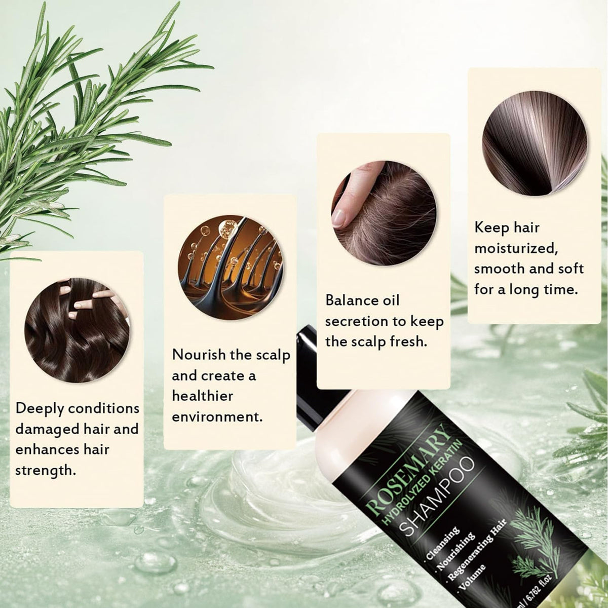 Rosemary Shampoo Hair Growth, Thickening, Strengthening with