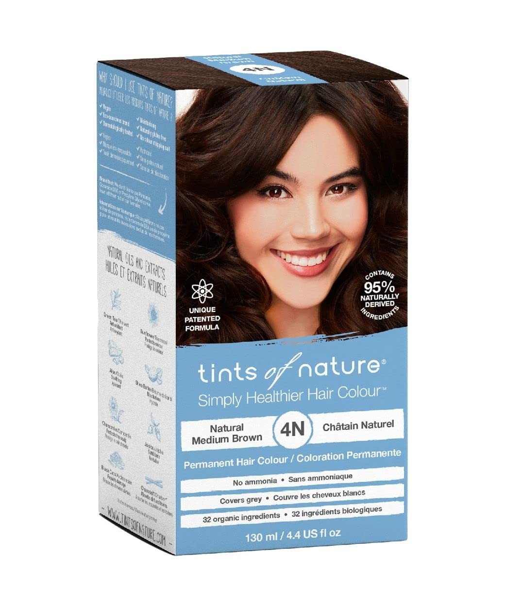 Permanent Hair Dye 4N Natural Medium Brown 4.4 fl oz (Pack of 4)