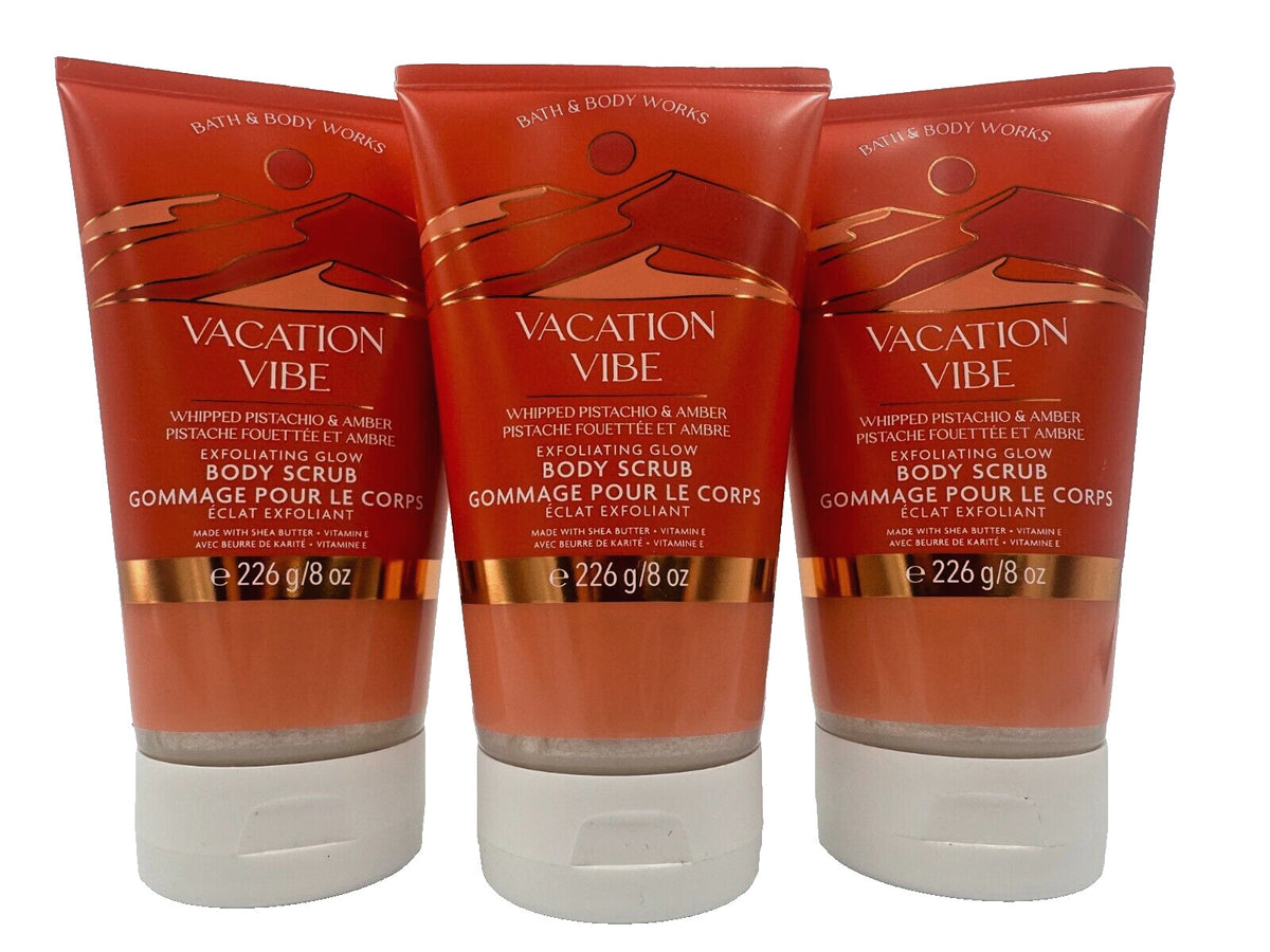 NEW Bath Body Works Lot 3 Tubes Vacation Vibe Exfoliating Glow Scrub