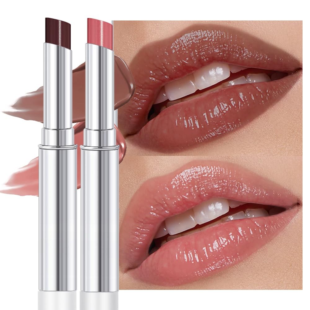 Hydrating Tinted Lip Balm Set - Black Dusty Pink, Nourishing & Sheer Finish