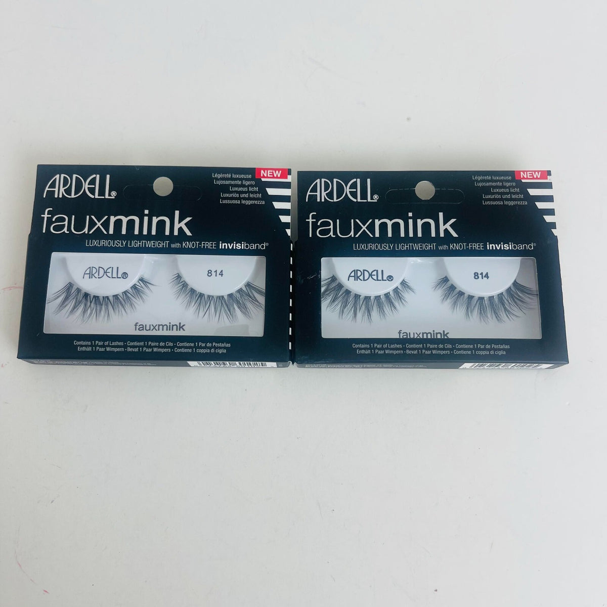 Set of 2 Faux Mink Lash Eyelashes Lightweight Knot-Free Invisiband