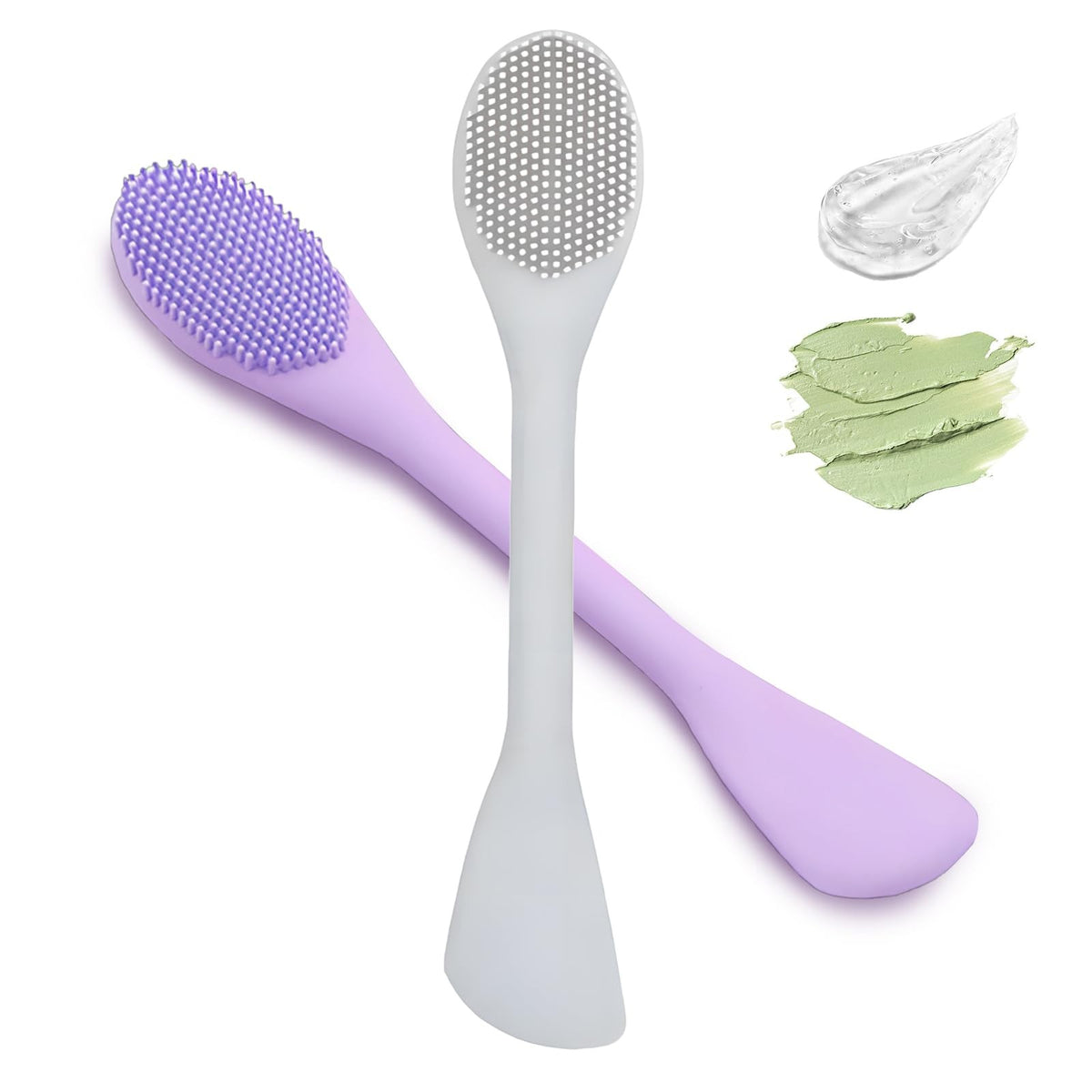 Silicone Facial Mask Applicator Duo Pack – Grey & Purple, 2 Count