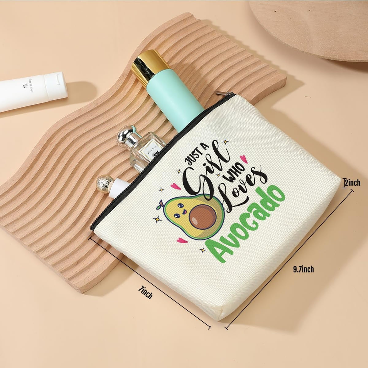 Avocado Cosmetic Bag for Women - Makeup & Travel Organizer Gift