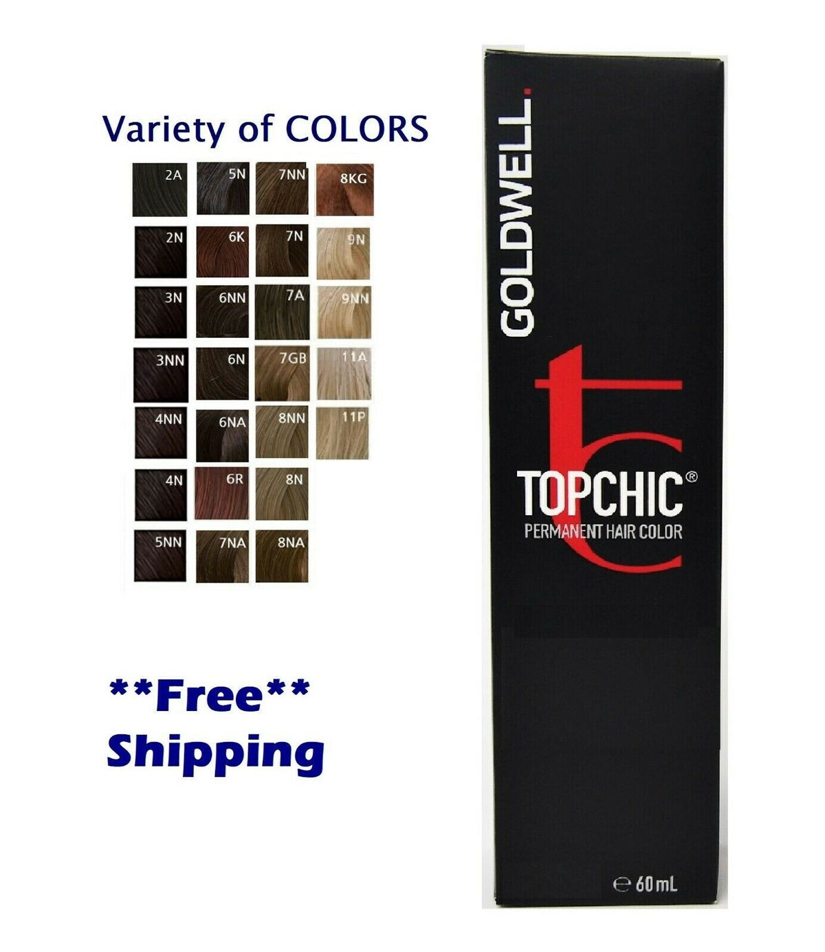 Topchic Permanent Hair Color 2oz - Choose Your Shade