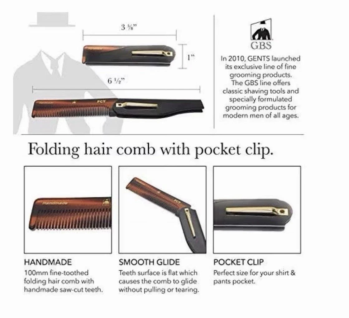 Travel Hair Comb Set for Men and Women - Mustache, Beard, Eyebrow Fine Tooth Grooming Kit